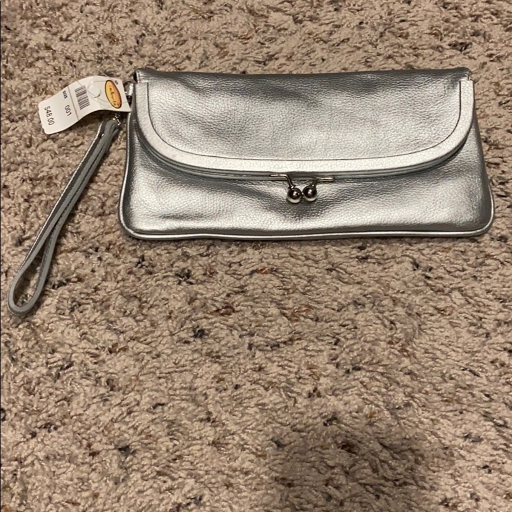 NWT Silver Wristlet